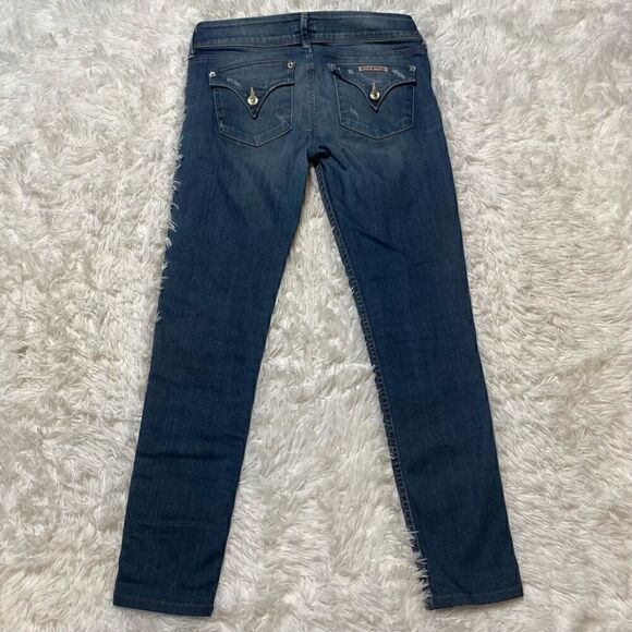 Hudson Skinny Jeans Womens Size 26 Low Rise Flap Pockets Distressed Made in USA - Picture 13 of 14
